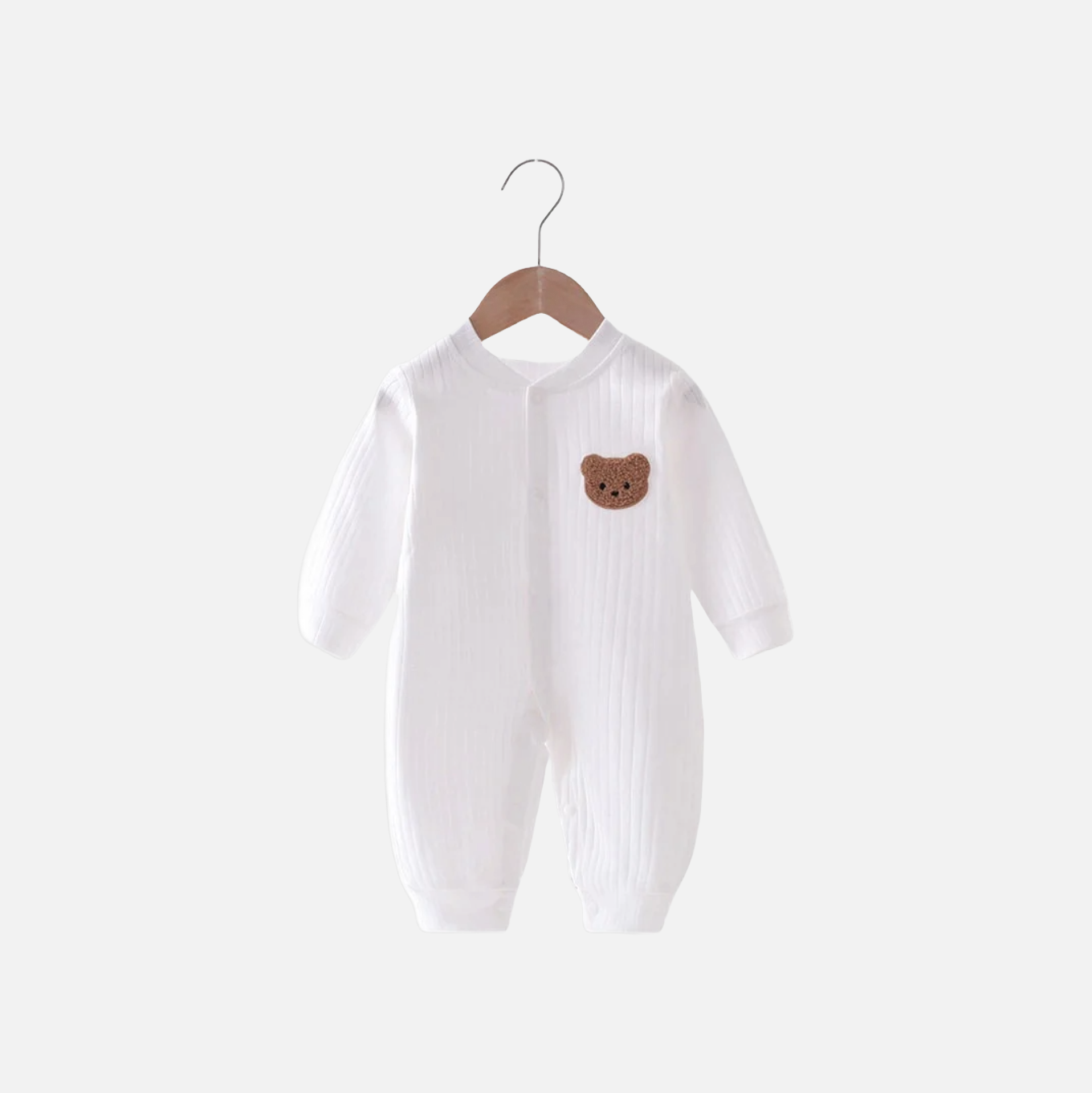 Ribbed Colorful Bear Baby Romper